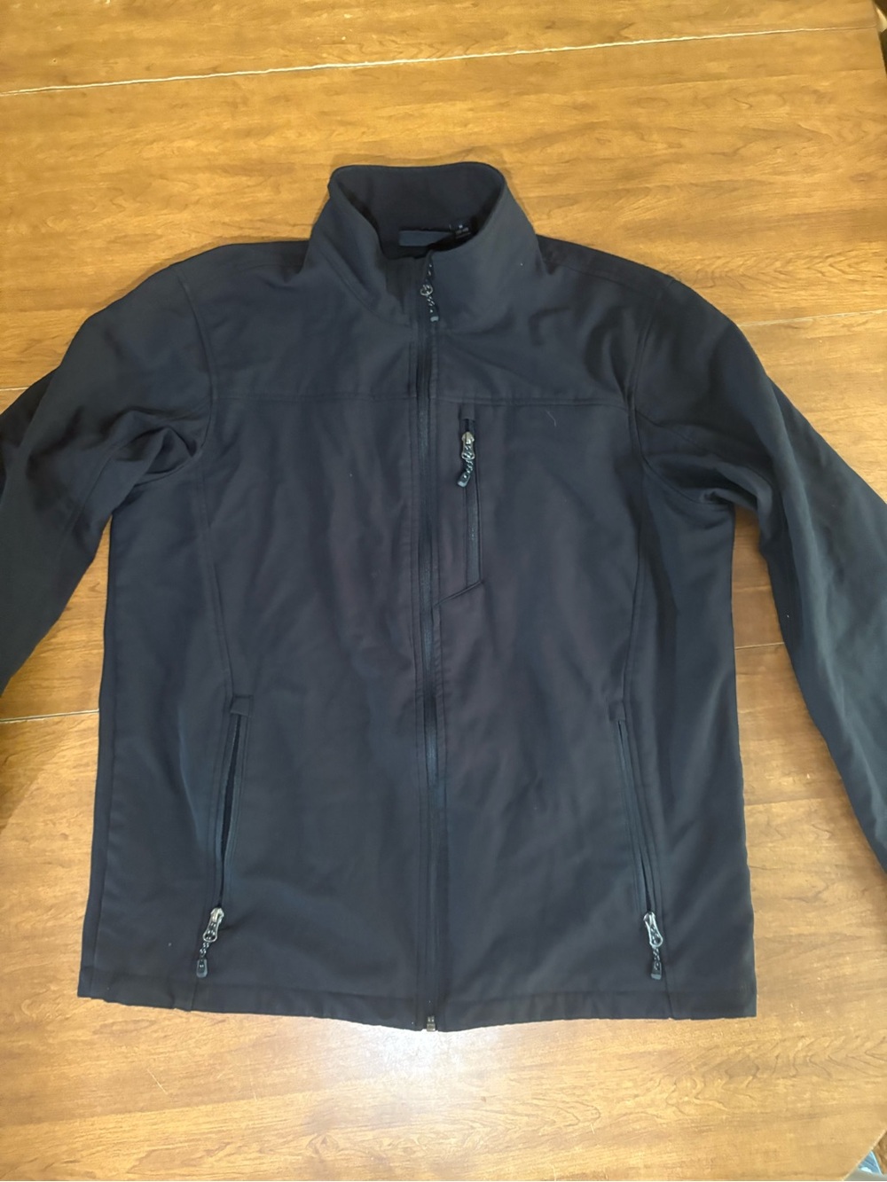 Swiss Tech Men’s Black Softshell Jacket Fleece Lined Full Zip